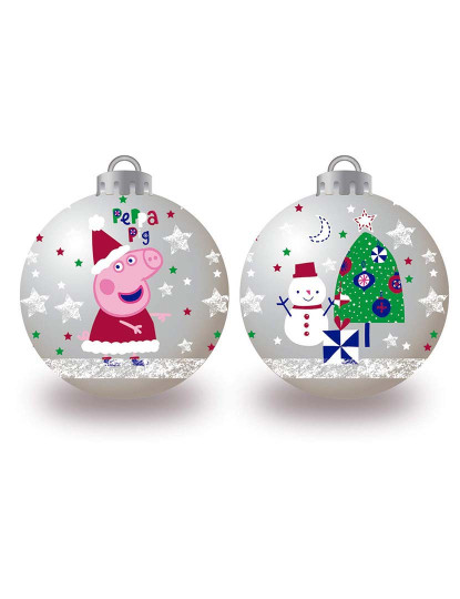 imagem de Bola de Natal Peppa Pig Cosy corner Prateado 6 un Plástico Ø 8 cm1