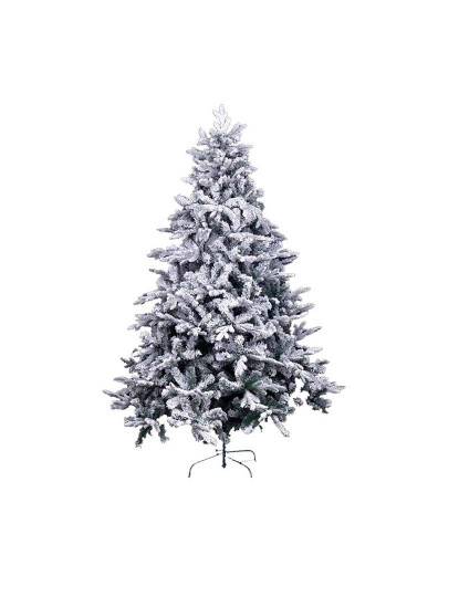 imagem de Árvore de Natal Branco Verde PVC Metal Polietileno Nevado 210 cm1