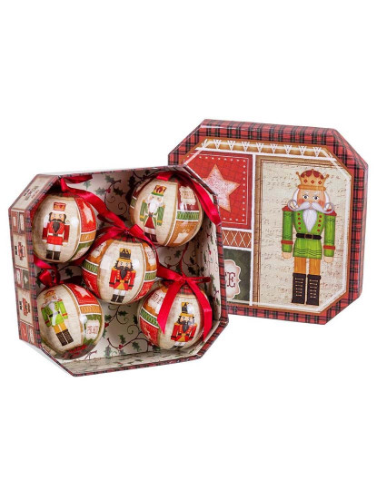 imagem de Bolas de Natal Multicor Papel PolyFoam Quebra-nozes 7,5x7,5x7,5 cm 5 un1