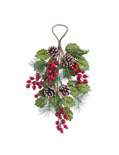 imagem de Decoração Portas Natal Vermelho Verde Natural Plástico 43 cm1