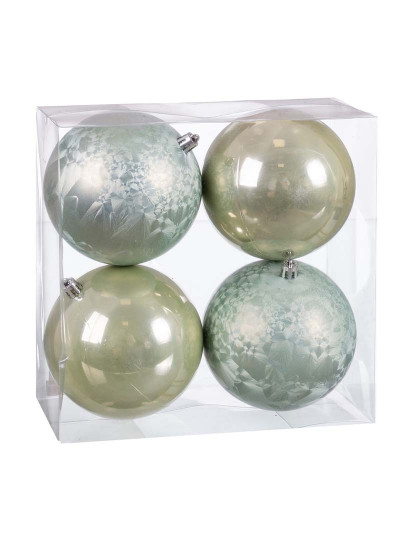 imagem de Bolas de Natal Verde Plástico 10x10x10 cm 4 un1