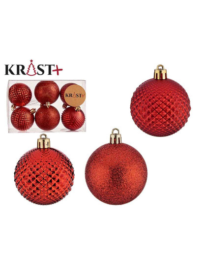 imagem de Bolas de Natal Ø 6 cm 6 un Vermelho PVC1