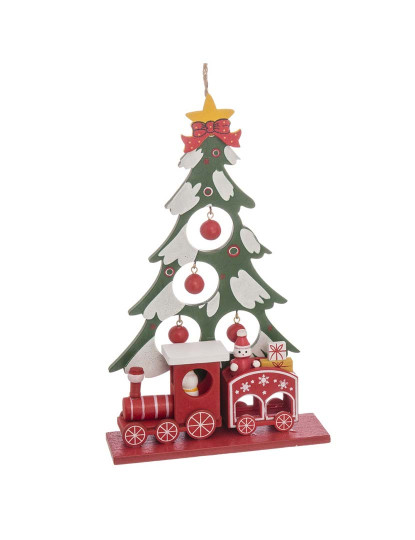 imagem de Enfeite de Natal Multicor Madeira MDF Árvore de Natal 20x12x4 cm1