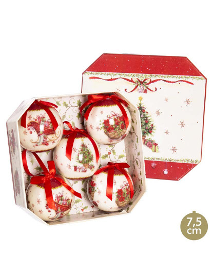 imagem de Bolas de Natal Multicor Papel PolyFoam 7,5x7,5x7,5 cm 5 un1