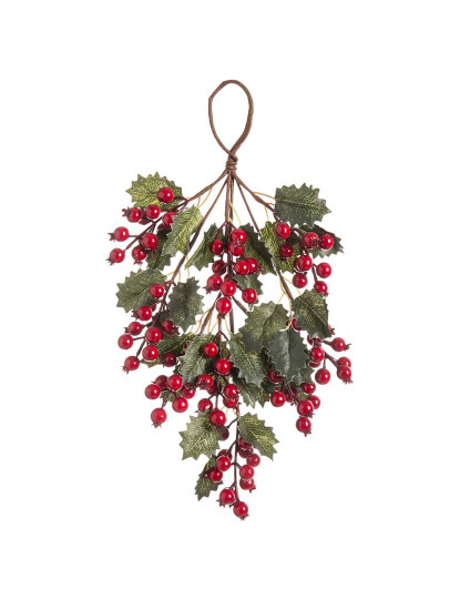 imagem de Decoração Portas Natal Vermelho Verde Plástico Alambre Espuma 42 cm1