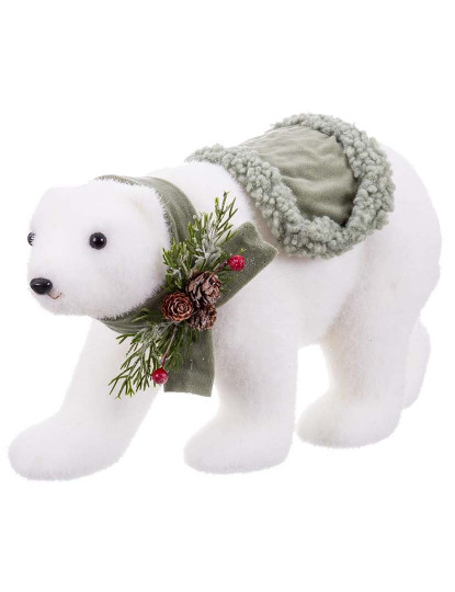 imagem de Enfeite de Natal Branco Multicor Plástico PolyFoam Tecido Urso 16x35x21 cm1