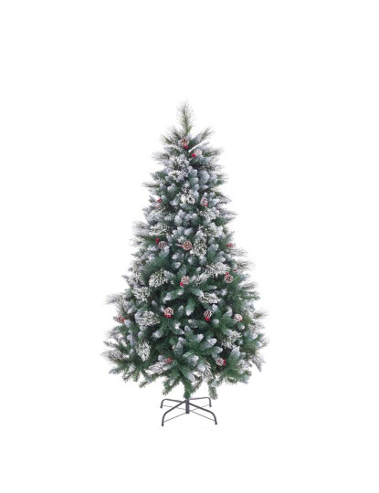 imagem de Árvore de Natal Branco Vermelho Verde Natural PVC Metal Polietileno 150 cm1