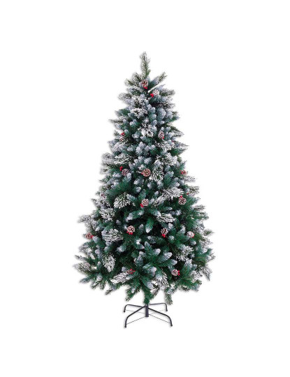 imagem de Árvore de Natal Branco Vermelho Verde Natural PVC Metal 240 cm1