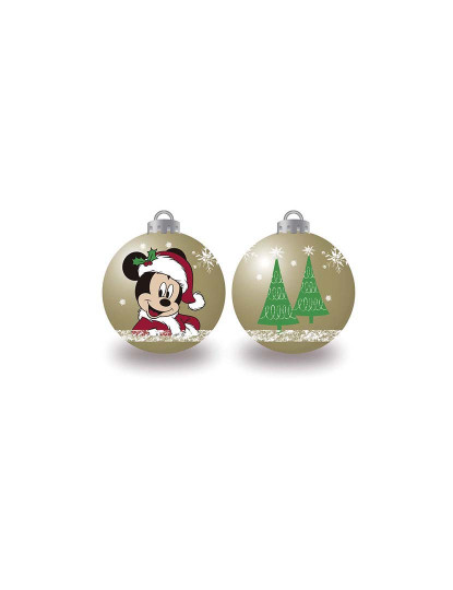 imagem de Bola de Natal Mickey Mouse Happy smiles Dourado 10 un Plástico Ø 6 cm1