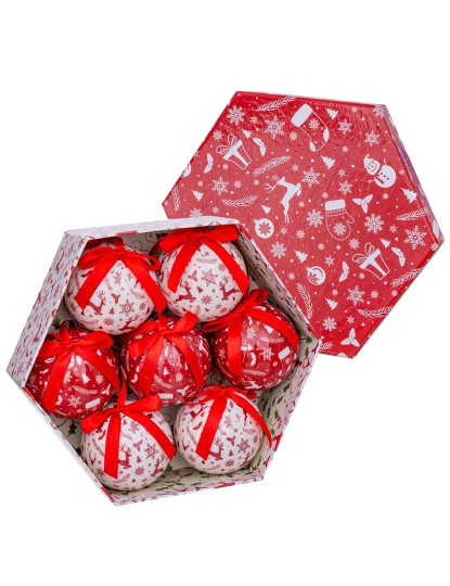 imagem de Bolas de Natal Branco Vermelho Papel PolyFoam Boneco de Neve 7,5x7,5x7,5 cm 7 un1