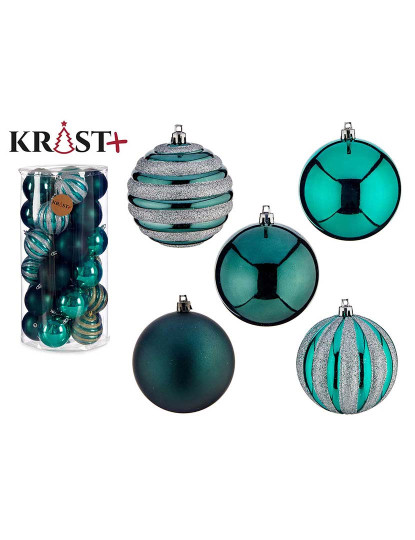 imagem de Conjunto Bolas de Natal Azul PVC 8x9x8 cm 4 un1