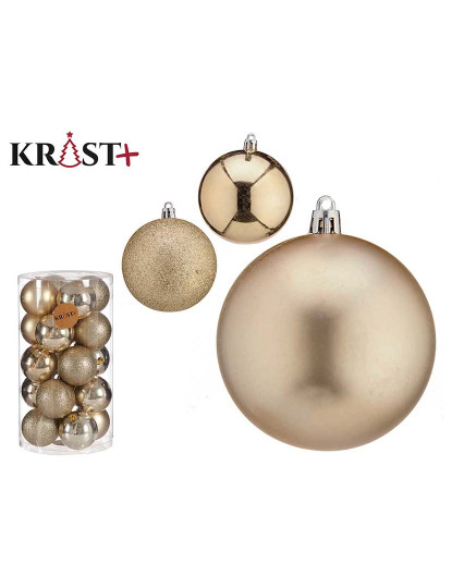 imagem de Conjunto Bolas de Natal Champagne Plástico Ø 8 cm 6 un1