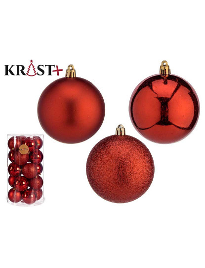 imagem de Conjunto Bolas de Natal Vermelho Plástico Ø 8 cm 6 un1