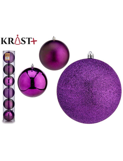 imagem de Conjunto Bolas de Natal Roxo Plástico Ø 12 cm 6 un1