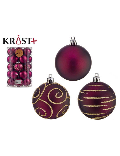 imagem de Conjunto Bolas de Natal Roxo PVC Ø 6 cm 4 un1