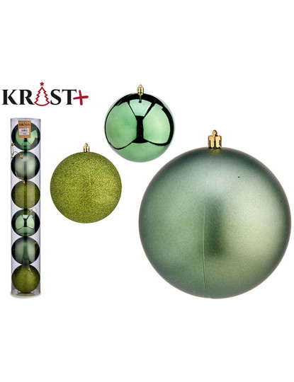 imagem de Conjunto Bolas de Natal Verde Plástico Ø 12 cm 6 un1