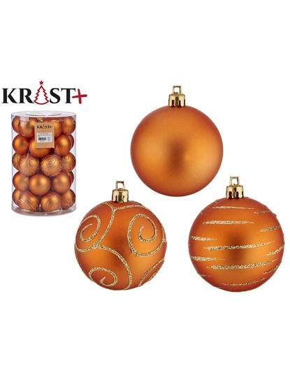 imagem de Conjunto Bolas de Natal Laranja PVC 6 cm 4 un1