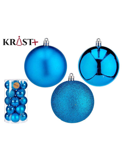 imagem de Conjunto Bolas de Natal Azul Plástico 8x9x8 cm 6 un1