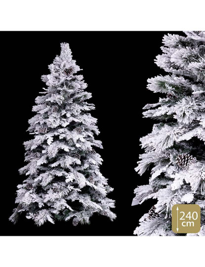 imagem de Árvore de Natal Branco Verde PVC Metal Polietileno Nevado 240 cm2