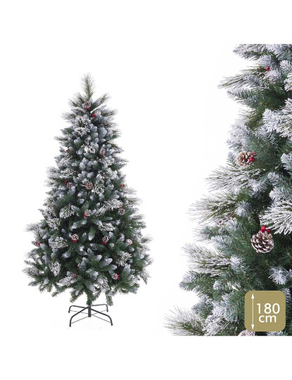 imagem de Árvore de Natal Branco Vermelho Verde Natural PVC Metal Polietileno Plástico 180 cm2