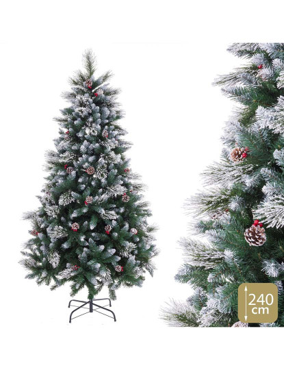 imagem de Árvore de Natal Branco Vermelho Verde Natural PVC Metal 240 cm2