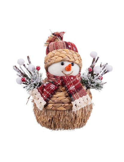 imagem de Enfeite de Natal Multicor PolyFoam Tecido Boneco de Neve 20x12x17 cm2