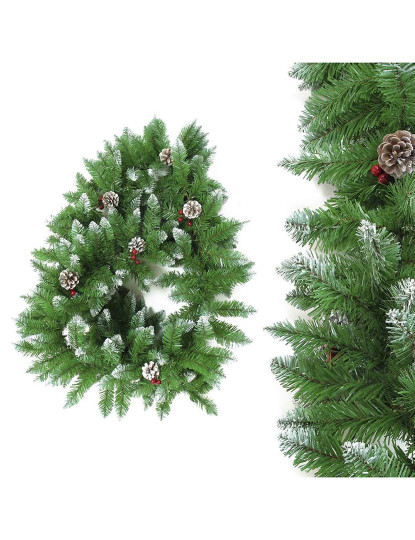 imagem de Grinalda de Natal PVC Verde Natural Pinhas 270x28x14 cm2