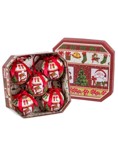 imagem de Bolas de Natal Multicor Papel PolyFoam Pai Natal 7,5x7,5x7,5 cm 5 un2