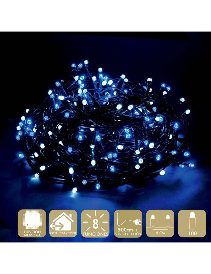 imagem de Grinalda de Luzes LED 5 m Azul Branco 3,6 W Natal2