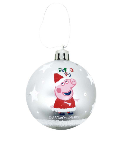 imagem de Bola de Natal Peppa Pig Cosy corner Prateado 6 un Plástico Ø 8 cm2