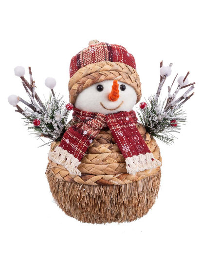 imagem de Enfeite de Natal Multicor PolyFoam Tecido Boneco de Neve 25x14x21 cm2