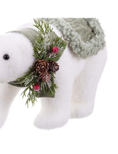 imagem de Enfeite de Natal Branco Multicor Plástico PolyFoam Tecido Urso 16x35x21 cm3