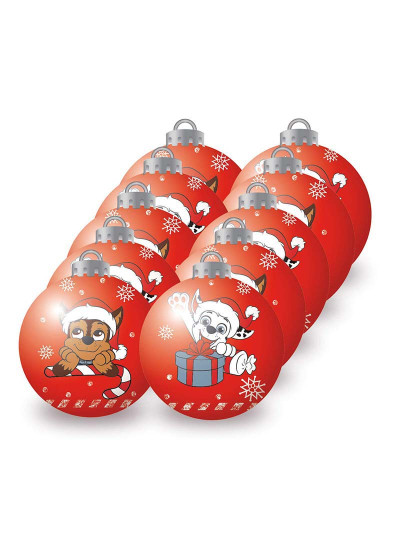 imagem de Bola de Natal The Paw Patrol Friendship Vermelho 10 un Plástico Ø 6 cm3