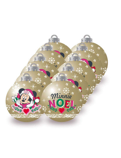 imagem de Bola de Natal Minnie Mouse Lucky Dourado 10 un Plástico Ø 6 cm3