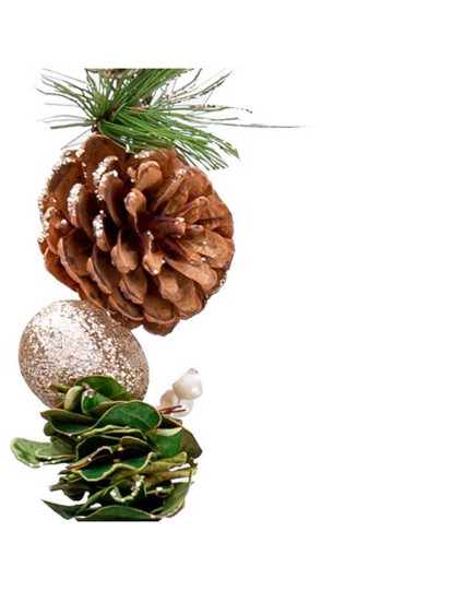 imagem de Grinalda de Natal Dourado Natural Plástico Espuma Pinhas 150 cm3