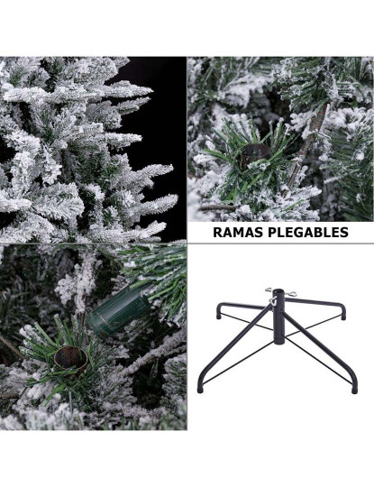 imagem de Árvore de Natal Branco Verde PVC Metal Polietileno Nevado 210 cm3