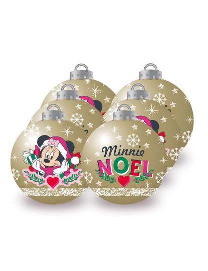 imagem de Bola de Natal Minnie Mouse Lucky Dourado 6 un Plástico Ø 8 cm3