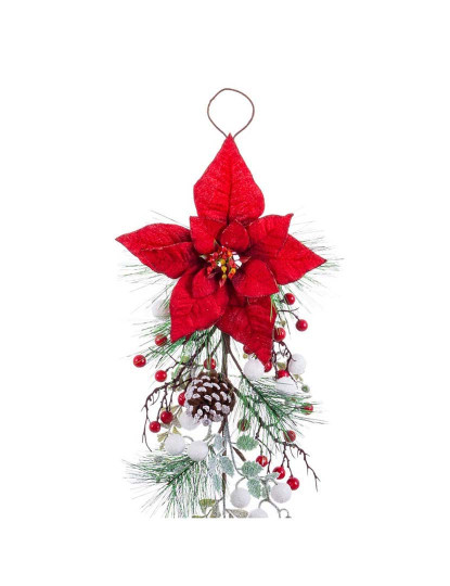 imagem de Decoração Portas Natal Vermelho Multicor Plástico Tecido Pinhas 60 cm3