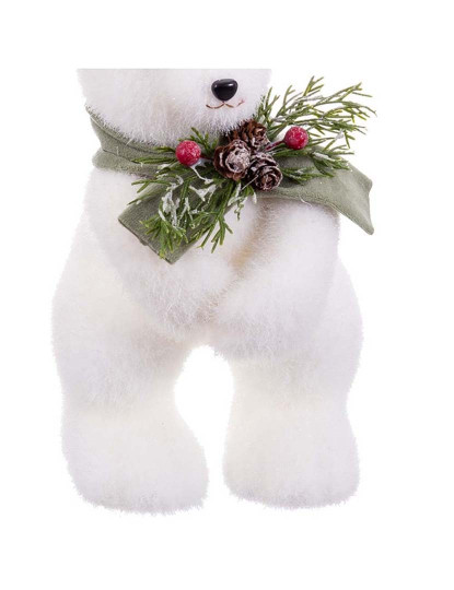 imagem de Enfeite de Natal Branco Multicor Plástico PolyFoam Tecido Urso 13x15x30 cm3