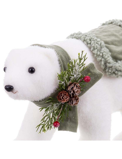 imagem de Enfeite de Natal Branco Multicor Plástico PolyFoam Tecido Urso 16x35x21 cm4