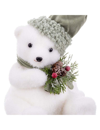 imagem de Enfeite de Natal Branco Multicor Plástico PolyFoam Tecido Urso 18x18x22 cm4