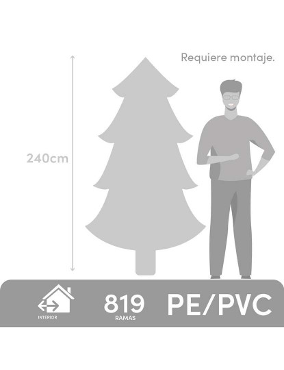 imagem de Árvore de Natal Branco Verde PVC Metal Polietileno Nevado 240 cm4