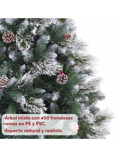 imagem de Árvore de Natal Branco Vermelho Verde Natural PVC Metal Polietileno 150 cm10