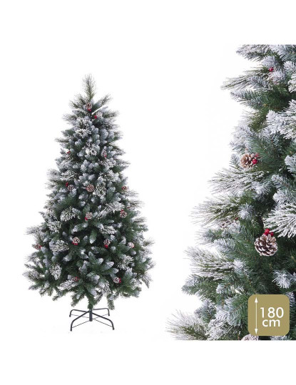 imagem de Árvore de Natal Branco Vermelho Verde Natural PVC Metal Polietileno Plástico 180 cm9