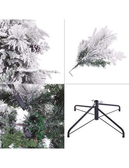 imagem de Árvore de Natal Branco Verde PVC Metal Polietileno 210 cm8