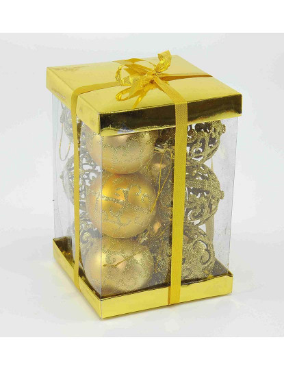 imagem de Bolas de Natal Dourado Plástico 6x6x6 cm 12 un10