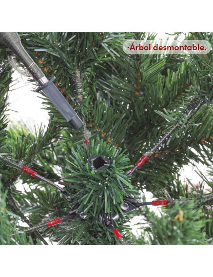 imagem de Árvore de Natal Branco Vermelho Verde Natural PVC Metal Polietileno 150 cm7