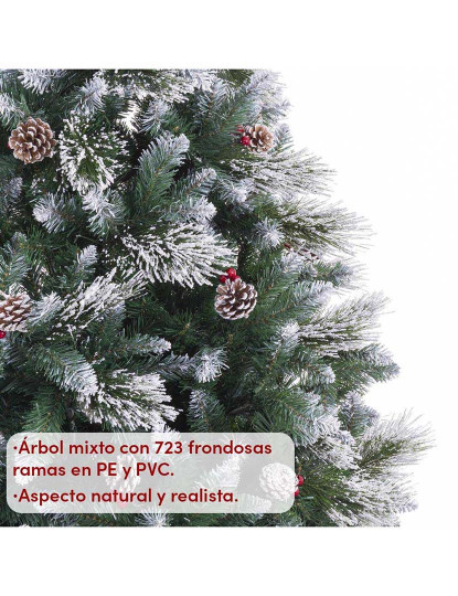 imagem de Árvore de Natal Branco Vermelho Verde Natural PVC Metal Polietileno Plástico 180 cm10