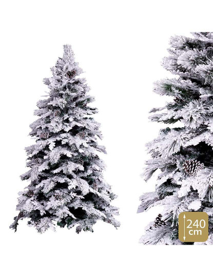 imagem de Árvore de Natal Branco Verde PVC Metal Polietileno Nevado 240 cm5