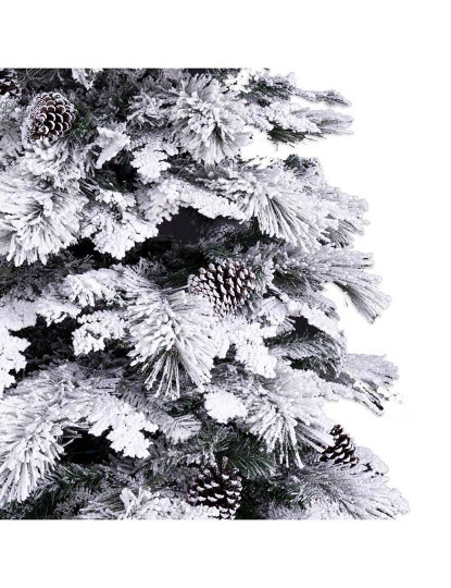 imagem de Árvore de Natal Branco Verde PVC Metal Polietileno Nevado 240 cm7